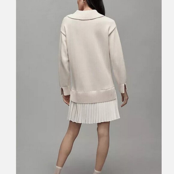 Anthropologie English Factory Twofer Sweater Dress Knit Cream S Small Nwt - Picture 3 of 4